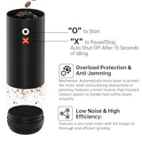 Nuttii Burr Coffee Grinder – Electric, Portable, Small, Quiet Conical Burr Coffee Bean Mill, 20 Adjustable Settings for Espresso (Almond Cream)