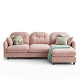 107" L-Shaped 3-Seater Sectional Sofa with Ottoman - Cloud Chaise Lounge Couch
