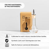 A Bar Above Bitters Bottle, Classic Design, Small Glass Bottles, to Add Bitters for Cocktails, with Stainless Steel Pour Spout, and Synthetic Cork, Ideal Bartender Gifts, Home Bar Accessories, 1.7 oz