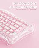 GravaStar Mercury K1 75% Pink Wireless Keyboard, Aluminum Alloy Exoskeleton Design Mechanical Gaming Keyboard