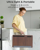 Potuopy Lap Desk - Up to 17” Laptop with Wrist Rest, Portable Handle, 2 Self-Adhesive PVC Mouse Pads