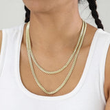 Nuragold 14K Real Yellow Gold Solid Miami Cuban Link Chain Italian Necklace - 24",5mm