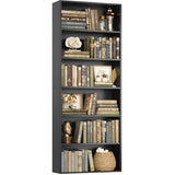 FOTOSOK 6-Tier Open Bookcase and Bookshelf, Freestanding Display Storage Shelves