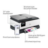 HP OfficeJet Pro 8125e Wireless All-in-One Color Inkjet Printer, Print, scan, Copy