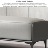 Upholstered Pu Leather Accent Bench, Waiting Room Bench Seating with Metal Leg