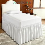 ANARACHON Dorm Bed Skirt Twin XL 36 Inch Drop, 100% Microfiber Extra Long College Dust Ruffle Bedskirt for Adjustable Beds, Elastic Wrap Around Design, White