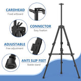 Adjustable Aluminum Metal Tripod Artist Easels with Bags, Extra Sturdy for Table-Top/Floor Painting, Drawing