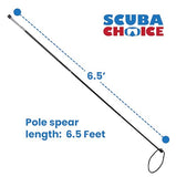 Scuba Choice 6.5' Aluminum Travel Hand Spear with 5-Prong Lionfish Tip & Free Carry Bag – Durable, Corrosion-Resistant 3-Piece Spearfishing Tool, Assembled in The USA Scuba Choice