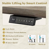 L Shaped Executive Standing Desk with Drawers, Large Modern Adjustable Heigh Home Office Desk w/File Cabinet