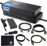 Dell WD22TB4 Thunderbolt 4 Dock 180W - 40Gbps, 3-Year Warranty, USB-C/USB-A Dell Docking Station with 180W Adapter