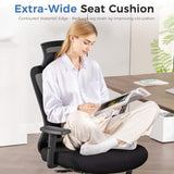 COMHOMA Office Chair Ergonomic Big and Tall Gaming Chair 350 LBS with 3D Adaptive Lumbar Support & Headrest, High Back Swivel Mesh Desk Chair Comfy for for Long Hours Work, ErgoFlex-P26, Black
