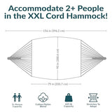 Sunnydaze Handwoven XXL Thick Cord Mayan Double Hammock for Outside - 625-Pound Capacity Heavy-Duty Outdoor Hammock - Natural