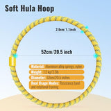 SOHIDAS Soft Hula Hoop for Adults 3.3lb Weighted Hula Hoops for Women Weight Loss Pilates Equipment Infinity Hoop Soft Spring Weighted Hoop, Yellow