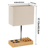 Dreamholder Desk Lamp with 3 USB Charging Ports, Table Lamp with 2AC Outlets and 3 Phone Stands, Nightstand Bedside Lamp
