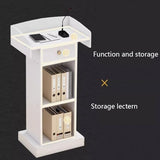 Lecterns Podium Luxury Podium Stand Wood Lecterns Pulpits for Churches with Drawers and Open Storage