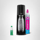 SodaStream - Terra Soda Streaming Machine - STARTER KIT - Sparkling Water Maker with CO2 & Bubly Drop - Eco-Friendly, No Batteries Needed - Black