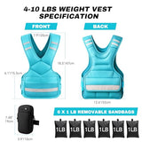 PJ PINJIAN Adjustable Weighted Vest for Men and Women,4-10lb Variable Body Weight Vest for Home Workouts, Running, Rucking, HIIT & Strength Training, Removable Ironsand Weights, Reflective & Pockets