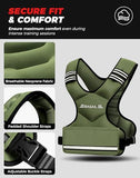 BAGAIL Adjustable Weighted Vest for Men 20-32lb, Comfortable U-Neck Rucking Vest with 6 Removable Weights, Storage Pocket and Reflective Strips for Strength Training