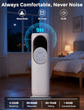 Hiluce 4-IN-1 Tower Fans that Blow Cold Air for Bedroom, Bladeless Fan and Heater Combo,28 ft/s Quiet Swamp Cooler Fan with Ice Packs,180° Oscillating,2 Heating & 3 Cooling Speed, 9H Timer