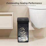 FRESHLIX Bathroom Trash Can, 2.6 Gallon Automatic Motion Sensor Touchless Garbage Can, Waterproof Trash Bin, Black