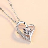 MGOOL Daughter Gifts From Dad To My Daughter Necklace 925 Sterling Silver Pendant Necklace Birthday Christmas Graduation Gifts For Daughter Message Card＆LED Gift Box, Love heart 01 with LED box,
