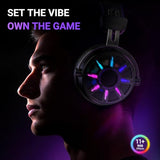 Wired Open Back Gaming Headset, Open Acoustic Audio, Breathable Mesh Fabric, 7.1 Surround Sound, Vibrant RGB
