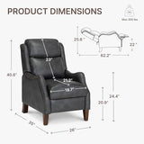 KISLOT Faux Leather Pushback Recliner Chair with Rivet Trim, Vintage Manual Accent Armchair