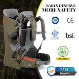 WIPHA Baby Backpack Carrier, Ergonomic Child Carrier Hiking with Sun Canopy, Safe Toddler Hiking Backpack Carrier with Large Storage Space&Insulated Pocket, Adjustable Padded Child Seat