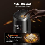 FLANUR 1500W Space Heaters for Indoor Use Large Room, WIFI Electric Heater with Voice Control, 5 Modes, ECO Thermostat, 12H Timer, Quiet & Safety PTC Ceramic Heater for Bedroom, Black, 1 Pack