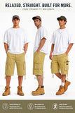 Heyfanee Mens Cargo Jean Shorts Relaxed Fit Bermuda Jorts Men Knee Length Baggy Denim Shorts for Men Khaki 28