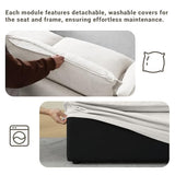 Oversized Modular Sectional Sofa, Comfy Down Fill Cloud Couch, 3 Seater Modular Sofa Couch with One Single Seat
