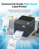 Industrial Thermal Label Printer, 6IPS High-Speed 4.4'' Max Width, USB/Ethernet