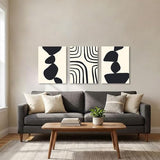 daktenn Boho Wall Art Set of 3 Matisse Wall Art Minimalist Wall Art Abstract Geometric Prints for Bathroom Bedroom Living Room 18"x24"x3 Panels