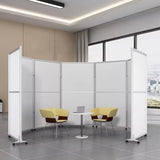 Folding Privacy Screen Panel, Portable Room Divider with Lockable Wheels