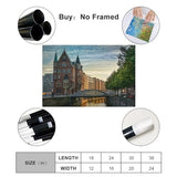 Aosarocc Amburg, Germany Canvas Art Print Skyline Night View Poster, Colorful City Center, Modern Office Wall Decoration 18x12inch(45x30cm) Unframe-style