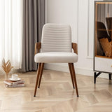YOUUGIOR Dining Room Chairs,Mid Century Modern Kitchen Chairs,Upholstered Beige Fabric