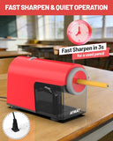 Fully Automatic Pencil Sharpener for 6.5-10.5mm No.2/Jumbo/Colored Pencils, Auto in & Out, 5 Sharpness Modes