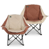 Northroad 2 Pack Oversized Camping Chair,Outdoor Padded Folding Lawn Chair w/Cup Holder,Carry Bag for Beach, Hiking, and Picnics,Heavy-Duty 300-lbs Capacity, Moca&Cream