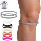 teyy 2PCS Patellar Tendon Support Strap for Knee Pain Relief, Keen Bands for Basketball, Running, Tennis, Soccer and Hiking, Silicone Patella Band for Women and Men, Includes Storage Bag (Gray)