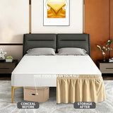 ANARACHON Twin Bed Skirt, Elastic Wrap Around Bed Skirt Twin Size, Bed Skirts for Adjustable Bed, Easy Fit with 18" Drop Length Tailored Drop Dust Ruffle (Gold)