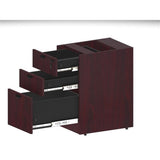 Scranton & Co 66" U-Shape Desk with 2 File Pedestals, Mahogany Finish, 96" W x 66" D x 29.5" H, Thermal Fused Melamine, Lockable Drawers, Modular Office Desk for Home or Professional Workspace