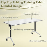 vhdurike 8pcs,47 * 20 * 30in, Folding Conference Table, Portable Flip Top Mobile Training Table