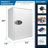 Barska 736-Key Digital Wall-Mount Key Cabinet Safe – Steel Key Lock Box with PIN Code Access