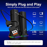 USB/USB-C Powered & 3.5mm AUX-in Plug-and-Play Speakers for Monitor & Laptop