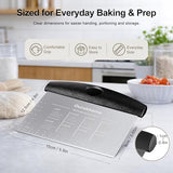 Ourokhome 2 Pack Bench Scraper Dough Cutter, Stainless Steel Dough Scraper with Laser-Etched Scale, Conversion Chart, Non-Slip Handle, Dishwasher Safe for Bread & Pastry, Black