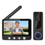Wireless Doorbell Camera Video Monitor with Display 4.5" Screen Indoor Visual Base Station