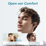 Bluetooth Headset with Boom Microphone, Open Ear Headphones w/Noise Canceling Mic
