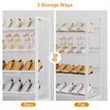 NEYCIL Large Shoe Rack 8 Tier Shoe Organizer, Heavy Duty Metal 4-Tier Stackable Shoe Storage Vertical Shoe Rack for Closet Front Door Entrance, Up to 50 Pairs, 44.8" W x 11.4" D x 56.7" H, White