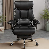 COMHOMA Big and Tall Office Chair 400lbs High Back Gaming Chair with Ergonomic Lumbar Support & Pocket Spring Cushion for Lower Back Pain Relief, Leather Executive Chair with Foot Rest, Iron Black