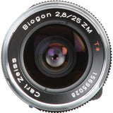 ZEISS Ikon Biogon T* ZM 2.8/25 Lens for Leica M-Mount Rangefinder, Black